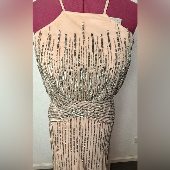 Source Unknown Champagne Beaded Prom Dress - Picture 2 of 9